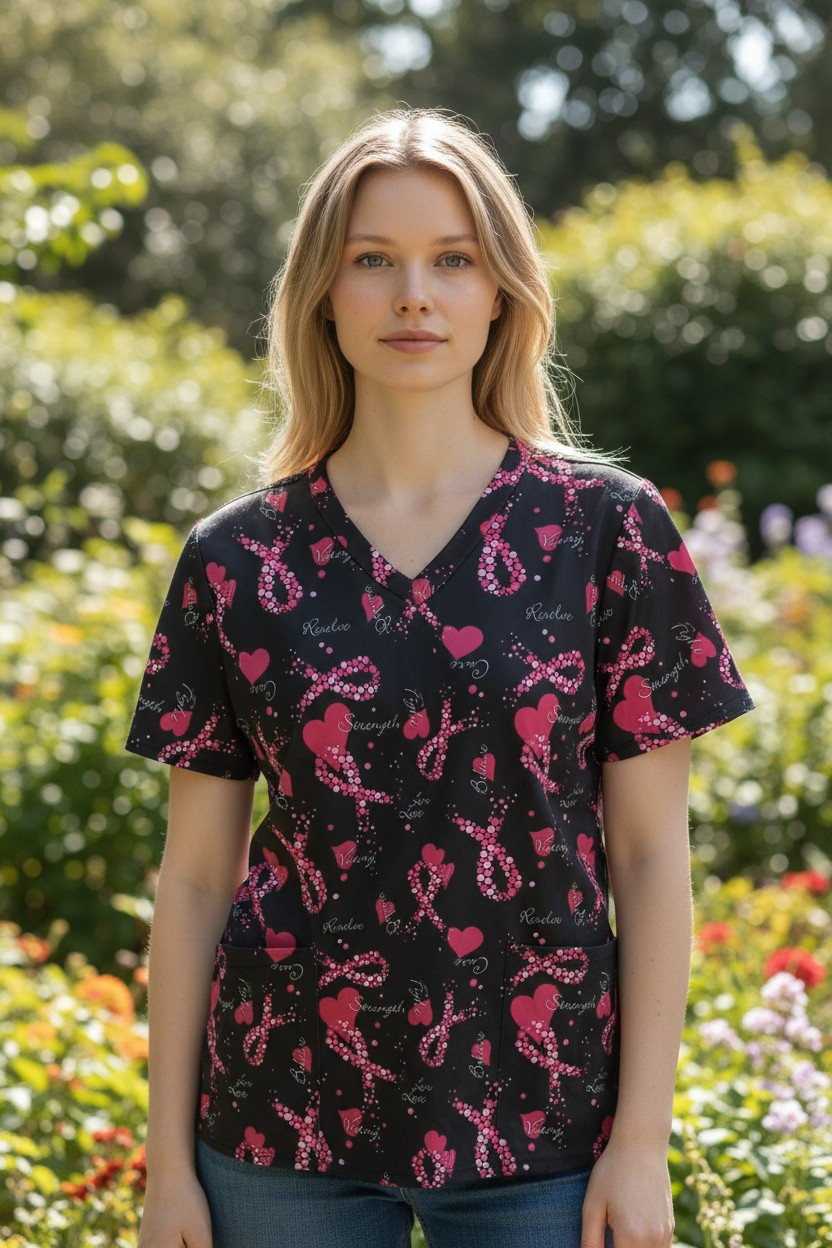 Breast Cancer Supporters Scrub Top
