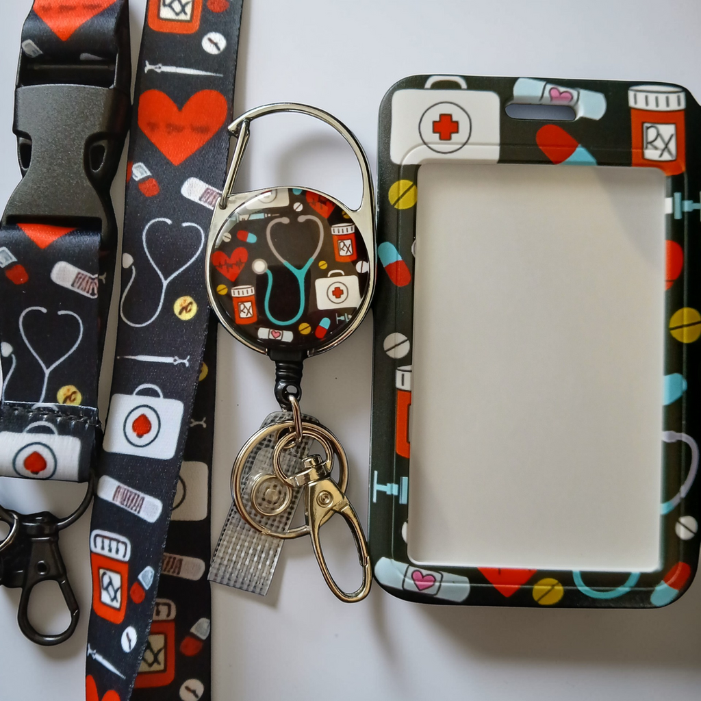 Medical I.D. holder, Keychain, Lanyard, and Stethoscope Holder